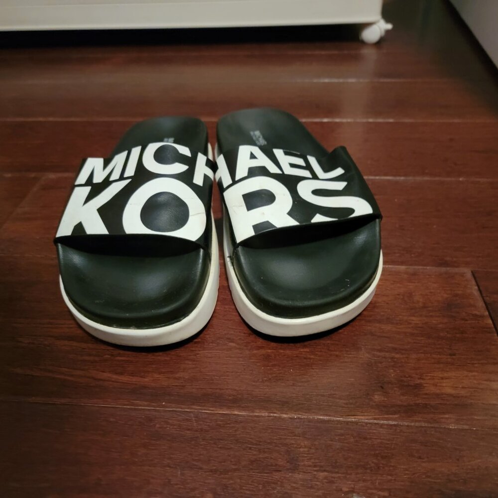 Michael Kors Black Slide Sandals - Picture 2 of 14